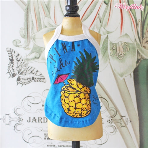 Wooflink Pina Colada Top in Blue - Posh Puppy Boutique