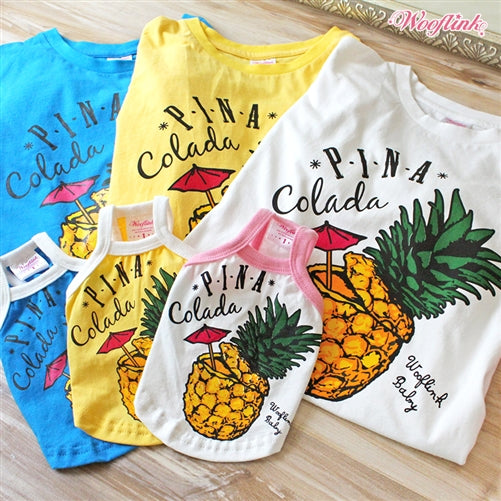 Wooflink Pina Colada Top in White - Posh Puppy Boutique