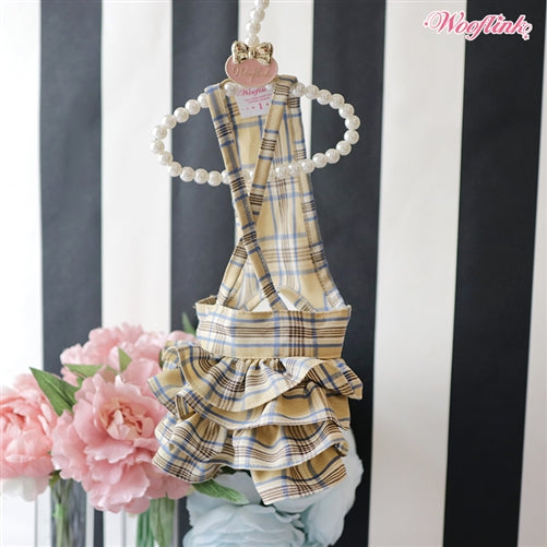 Wooflink Plaid Skirt in Beige