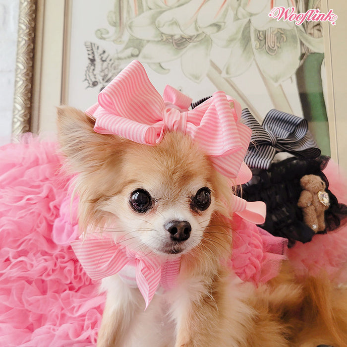 Wooflink Romantic Stripe Bow in 2 Colors