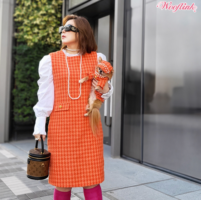 Wooflink Tweed Dress for Mom - Pink