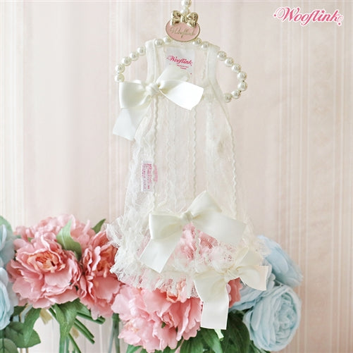 Wooflink Vintage Summer Mini Dress in White - Posh Puppy Boutique