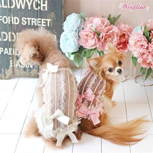 Wooflink Vintage Summer Mini Dress in White - Posh Puppy Boutique