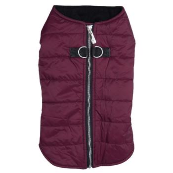 Zip - up Dog Puffer Vest - Burgundy - Posh Puppy Boutique