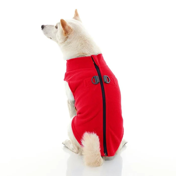 Zip Up Fleece in Red