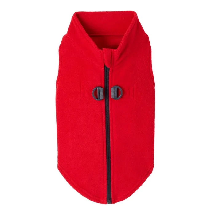 Zip Up Fleece in Red