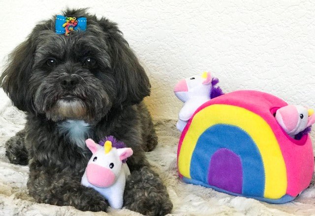 Zippy Paws Burrow - Unicorns in Rainbow - Posh Puppy Boutique